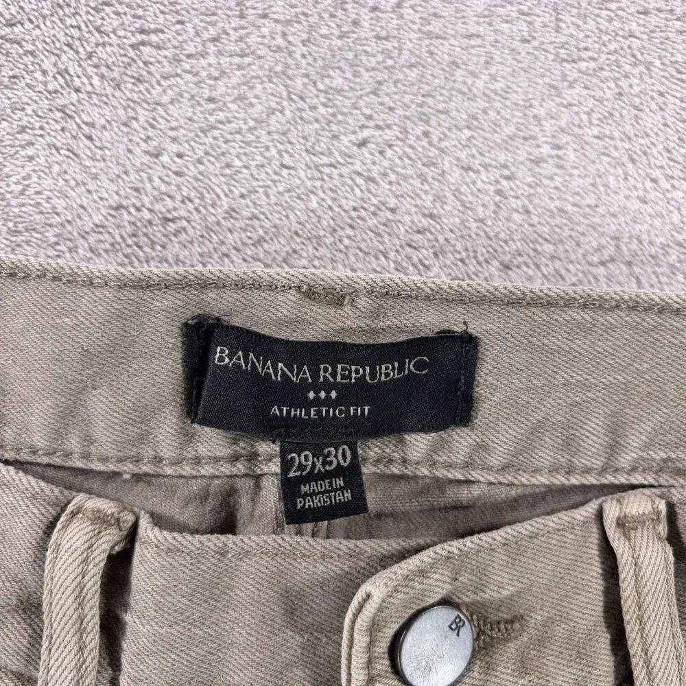 Banana Republic Athletic Fit Jeans Mens 29x30 Beige Straight Leg Stretch Denim